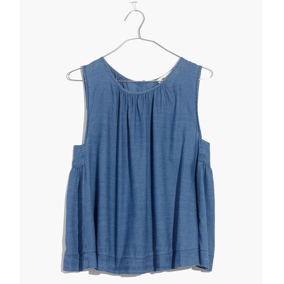 MADEWELL Riverbank Button-Back Top in Indigo Top - Picture 4 of 5